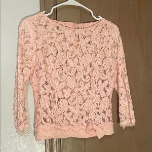 Vintage Pink Lace Blouse